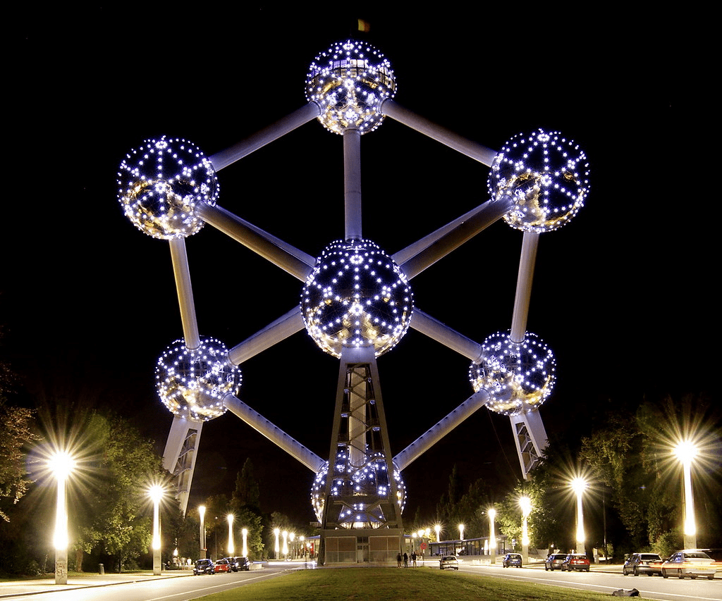 Atomium in Brussels at Night